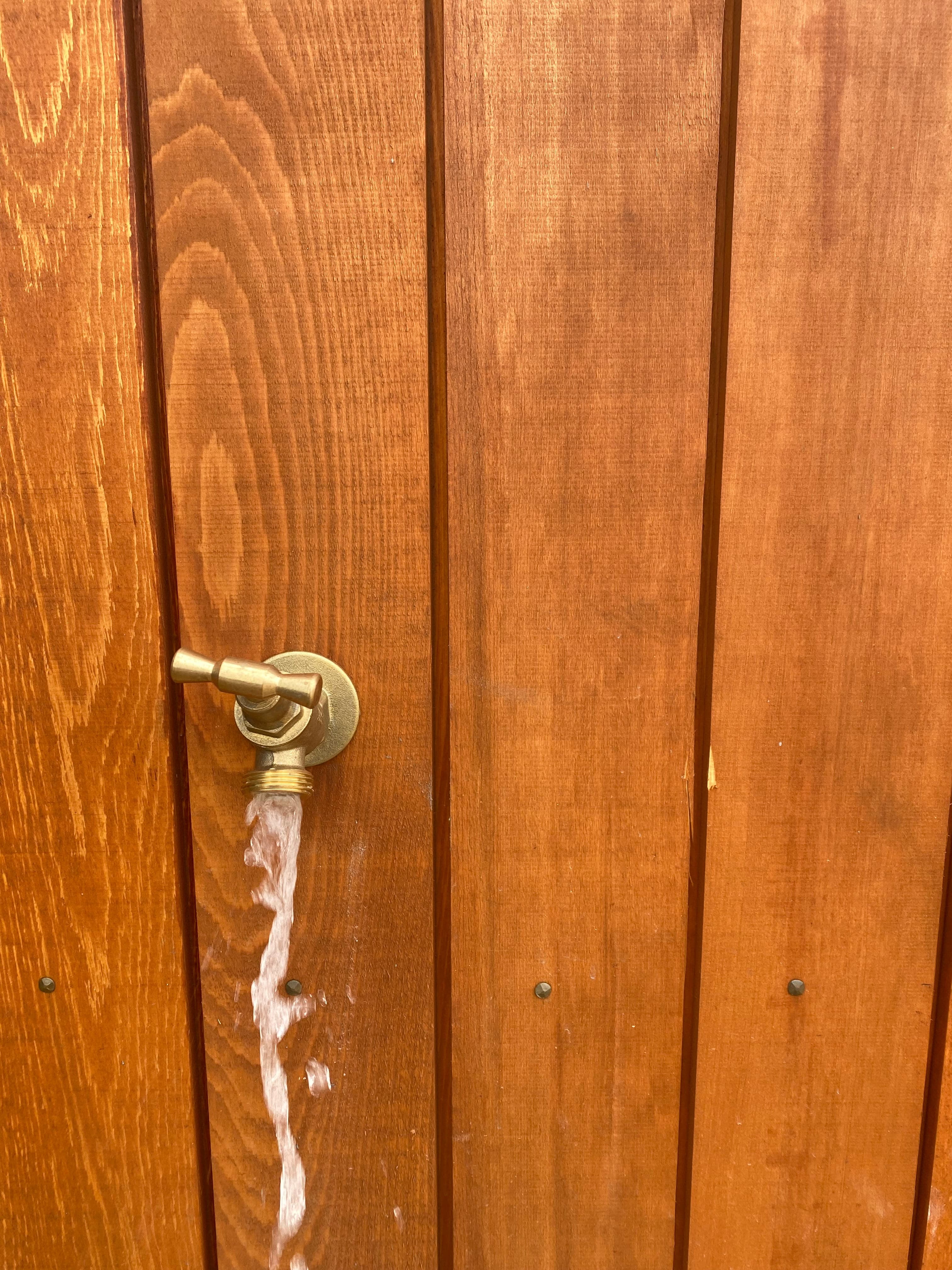 Brass outdoor garden tap installation by Plumbway